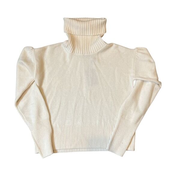 Altuzarra Cashmere Sweater Medium Turtleneck Puff Sleeve Knit Cream $895 NWT - Picture 4 of 8